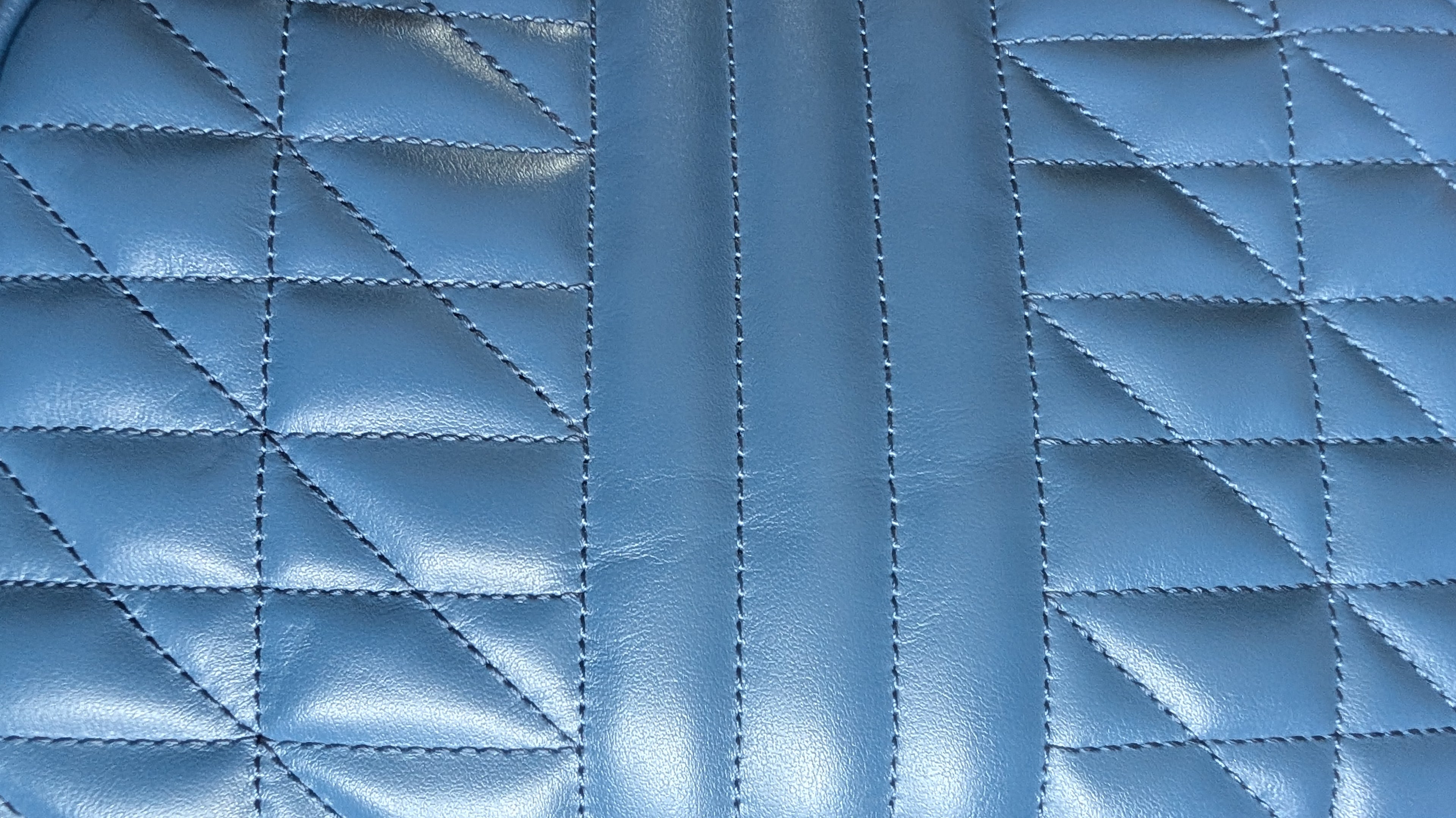 back of Pre-Owned Gucci GG Marmont Blue Leather Camera Bag
