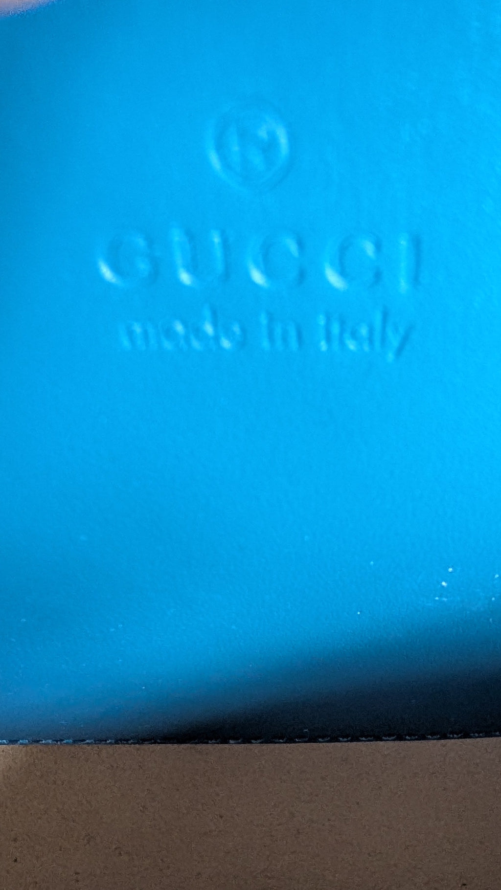 gucci lable Pre-Owned Gucci GG Marmont Blue Leather Camera Bag