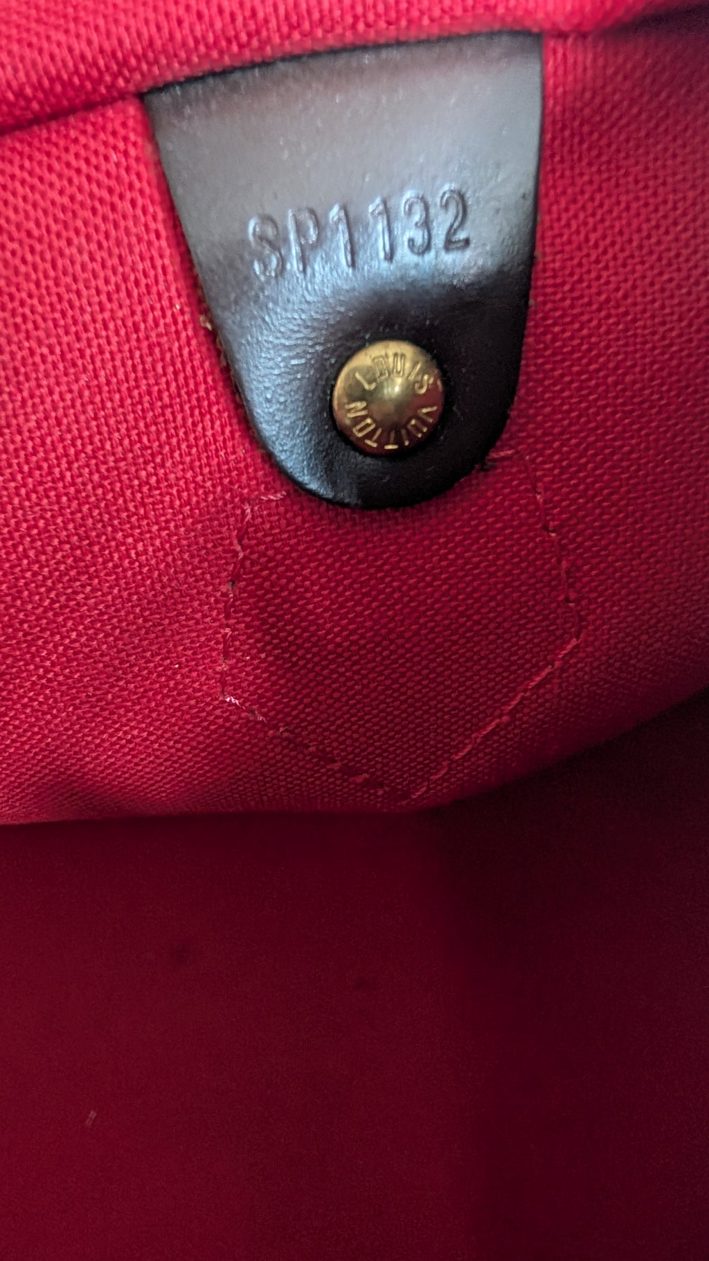 serial number for Pre-owned Louis Vuitton speedy 35 Damier Ebene