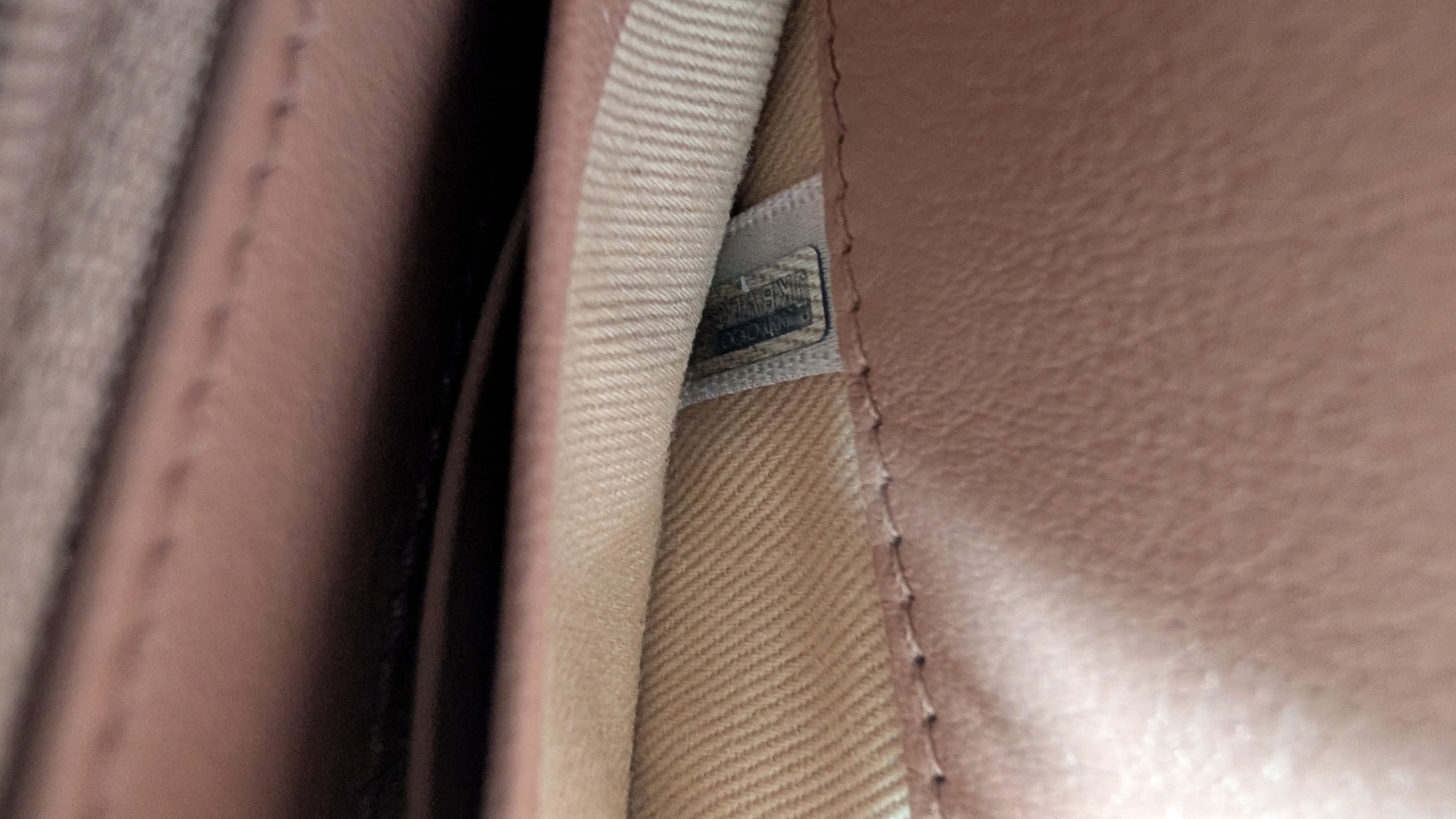 showing serial number for Pre-Owned Jimmy Choo Cheri Continental Encrusted Powder Pink Wallet On Chain
