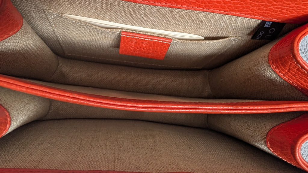 interior Orange Gucci GG Interlocking Crossbody Bag 