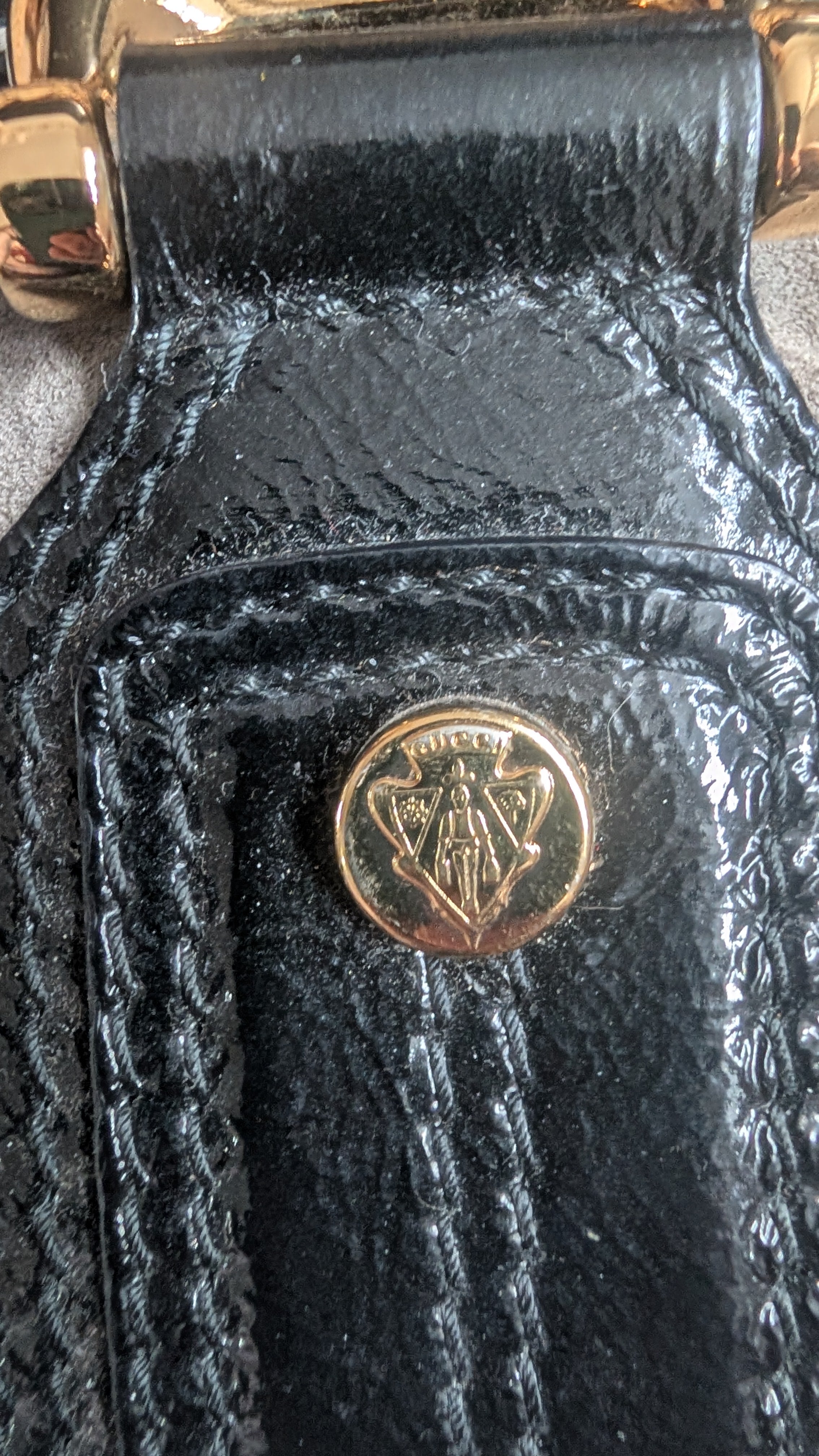 gold hardware 2 Pre-Owned Gucci Grey Suede Aviatrix Boston Bag