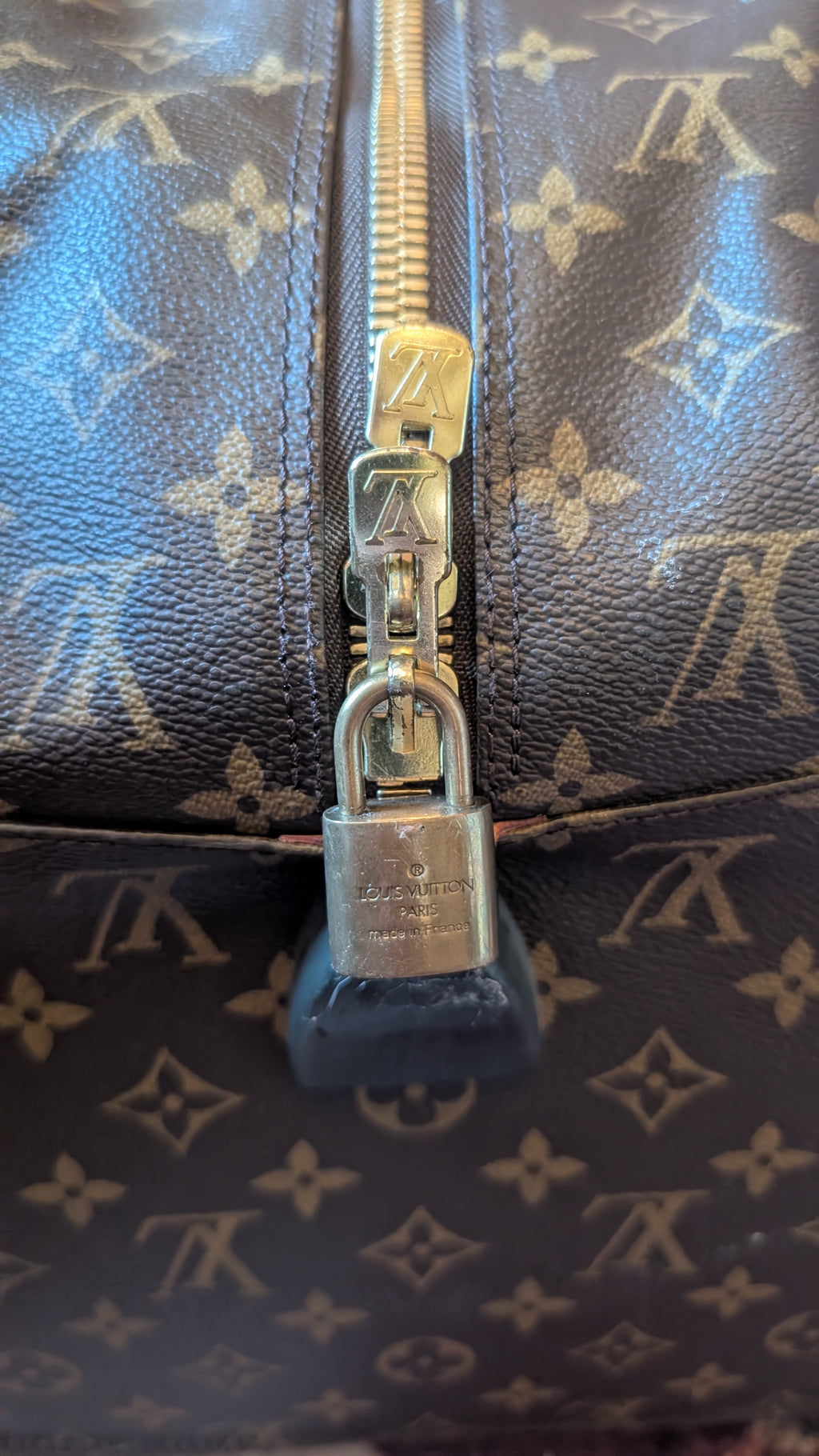 padlock Pre-Owned Louis Vuitton Monogram Eole 55 Travel Bag Carry Case