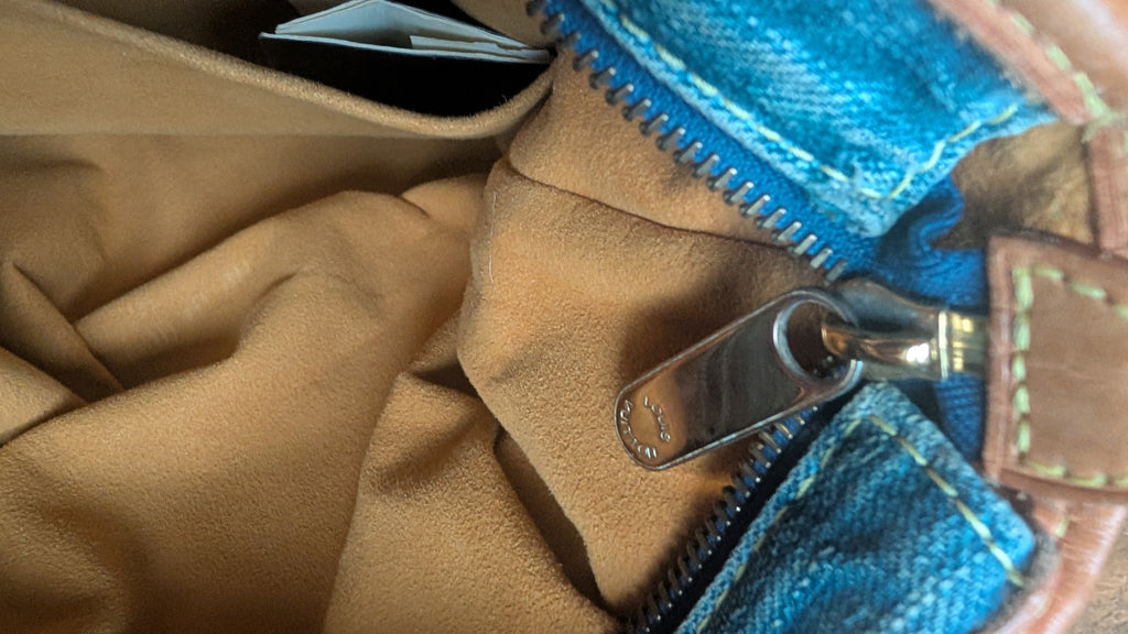 zip Louis Vuitton Neo Cabby MM Monogram Denim Blue Shoulder Bag