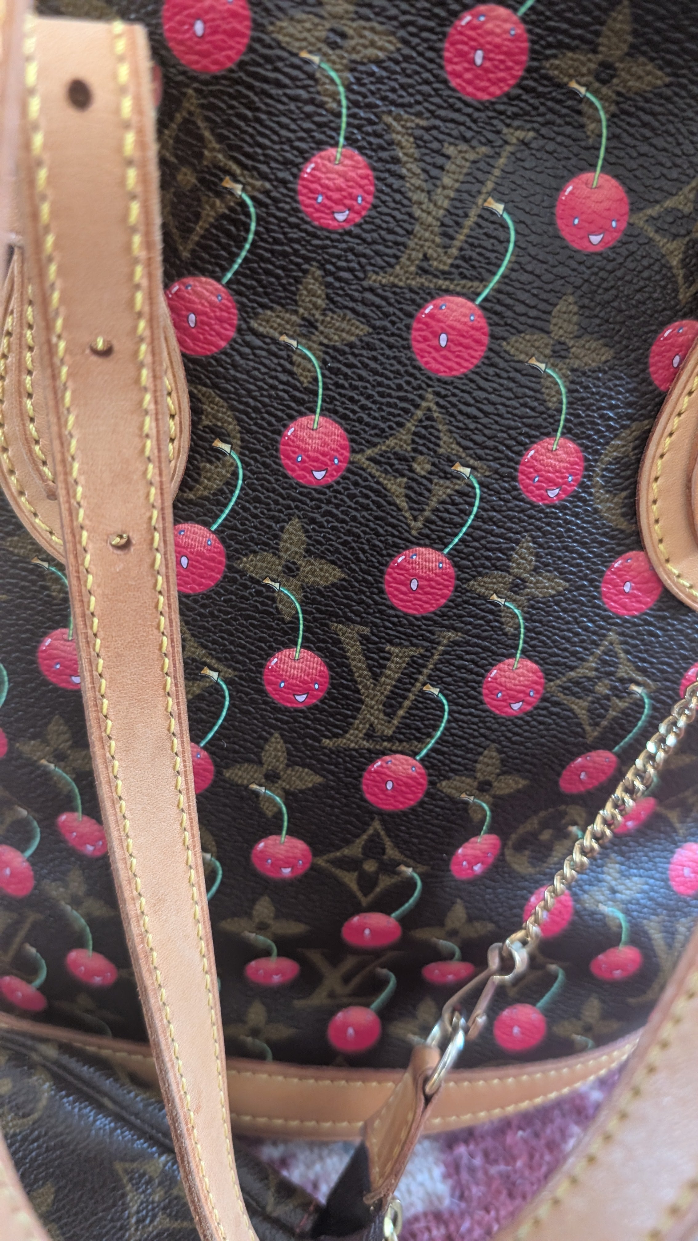 canvas Pre-Owned Louis Vuitton x Takashi Murakami Cerises Bucket  with Pochette – Limited Edition