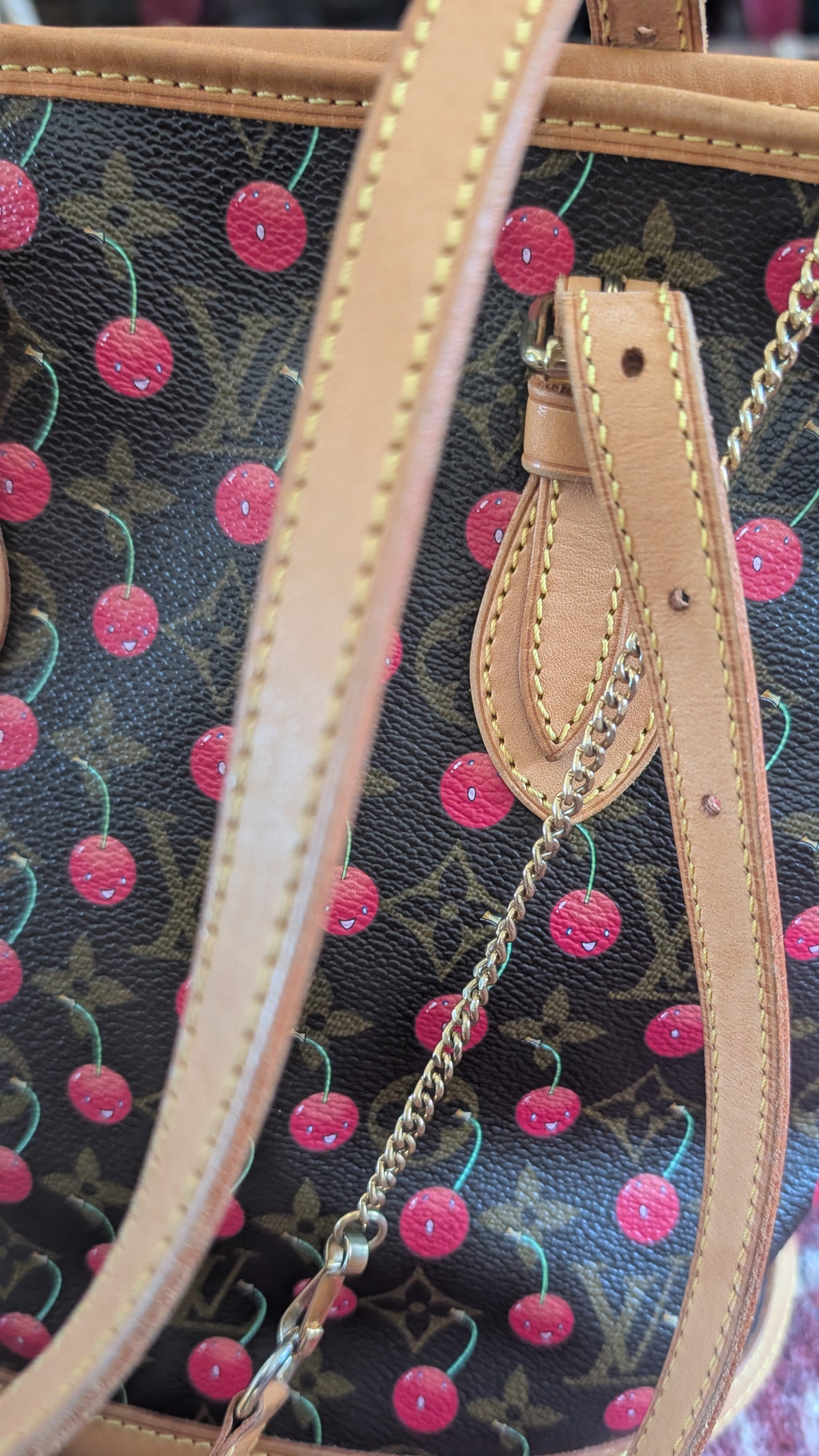 strap Pre-Owned Louis Vuitton x Takashi Murakami Cerises Bucket  with Pochette – Limited Edition