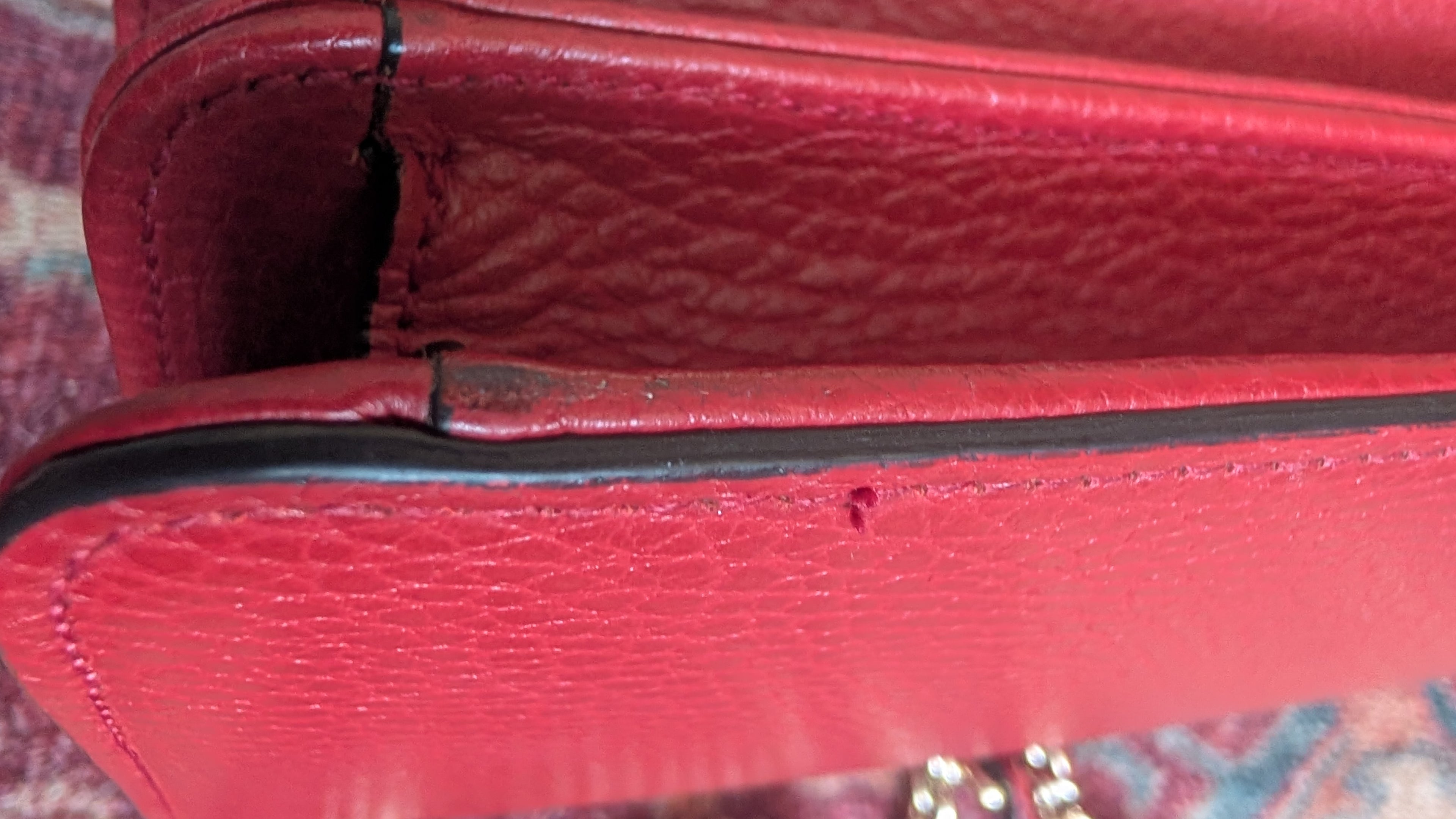 edge Pre-Owned Red Gucci GG Interlocking Crossbody Bag