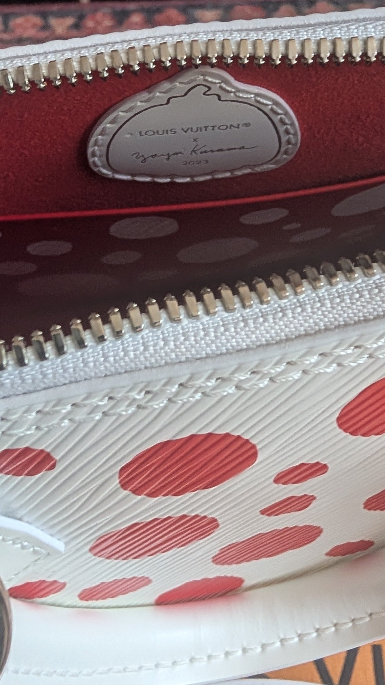 inside label Louis Vuitton x Yayoi Kusama Alma BB Shoulder Bag