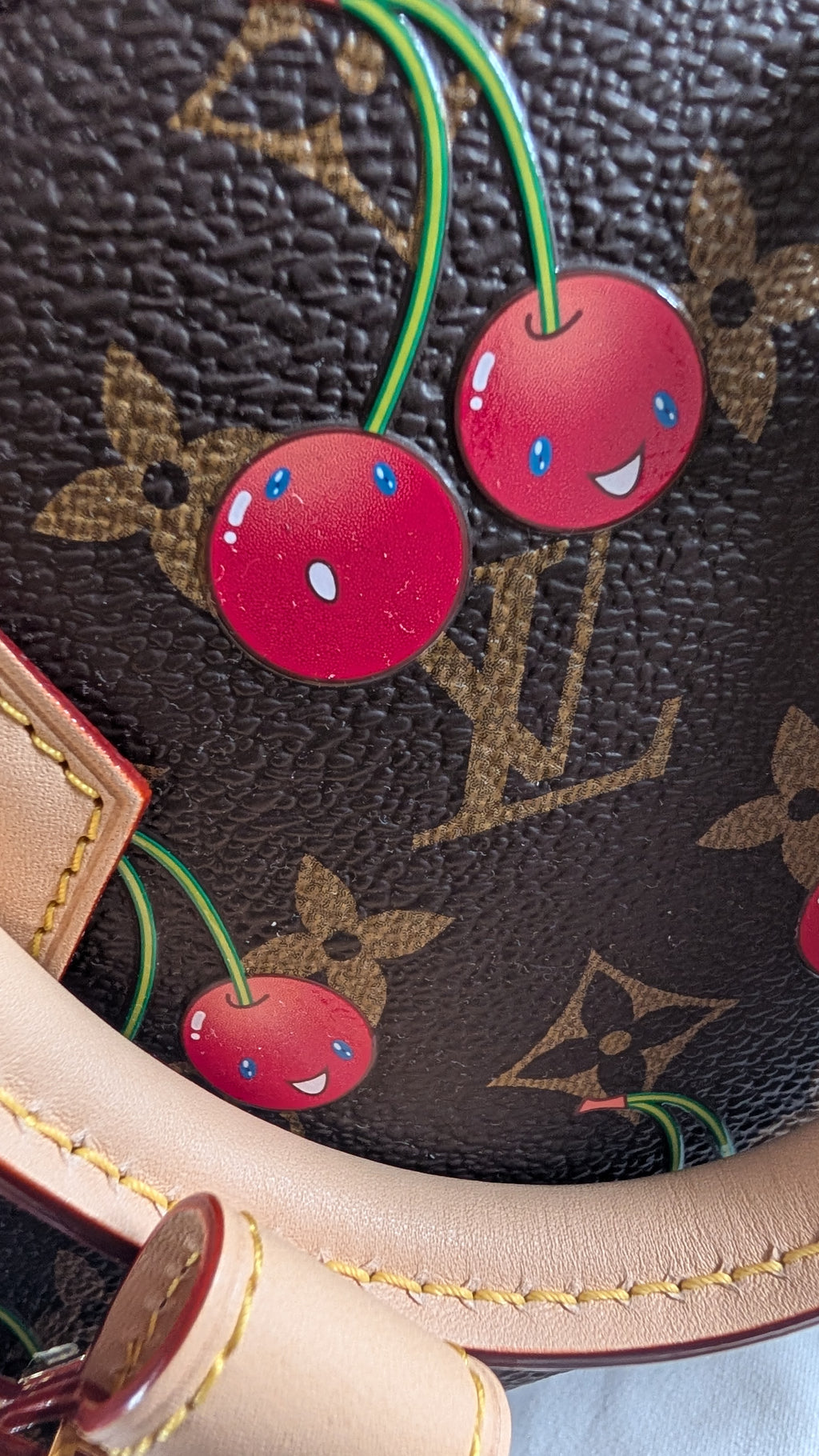 cherry motif Pre-Owned Louis Vuitton x Takashi Murakami Cherry Speedy Bandoulière 