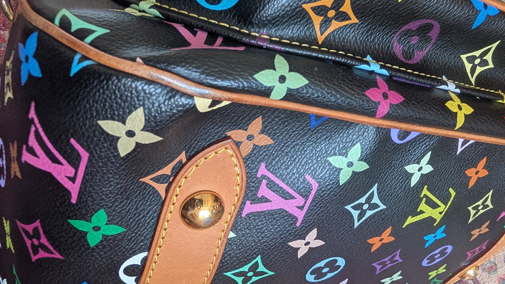 leather Pre-Owned Louis Vuitton x Takashi Murakami Rita  Multicolore Monogram Black