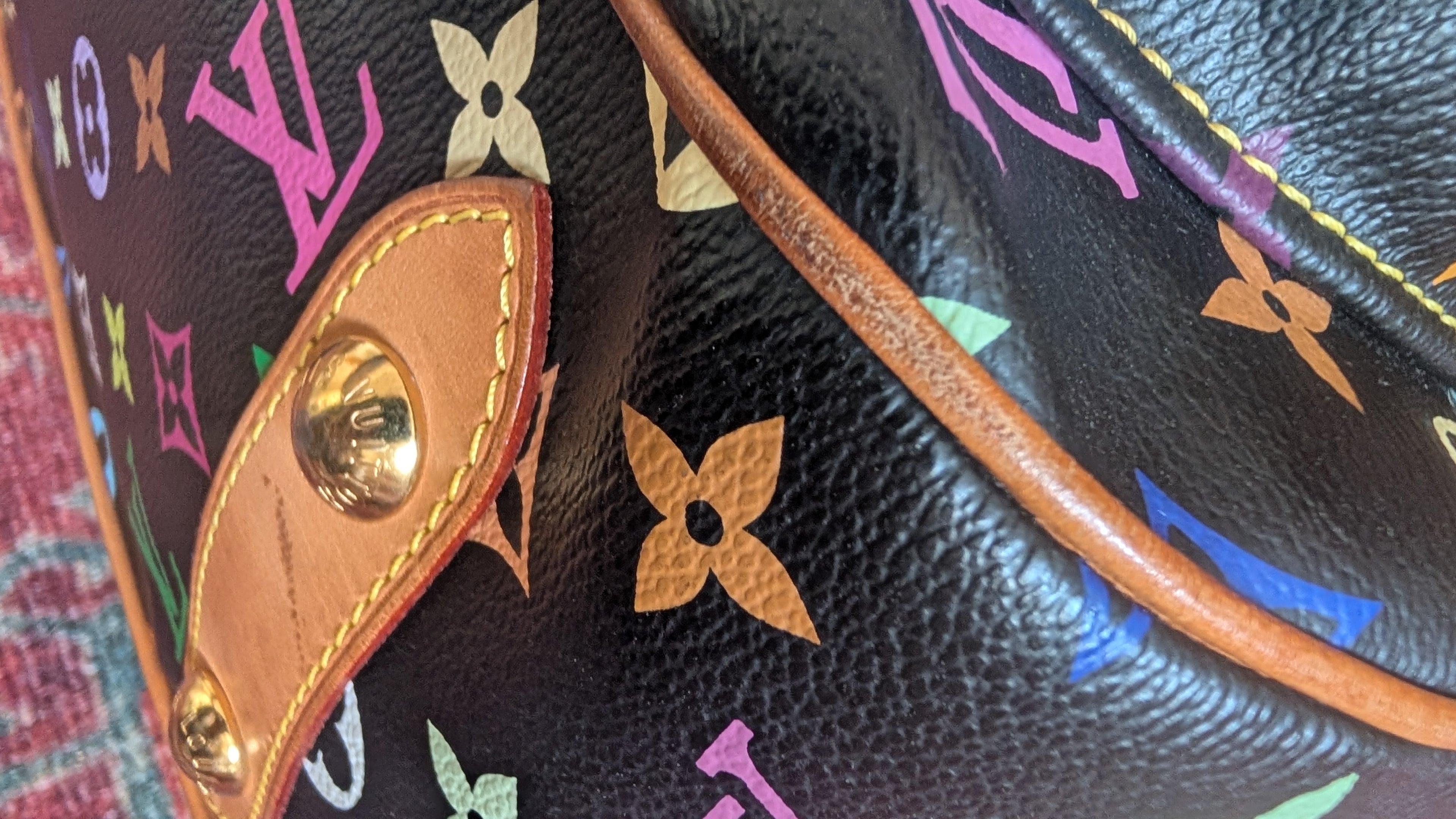 corner 2 Pre-Owned Louis Vuitton x Takashi Murakami Rita  Multicolore Monogram Black