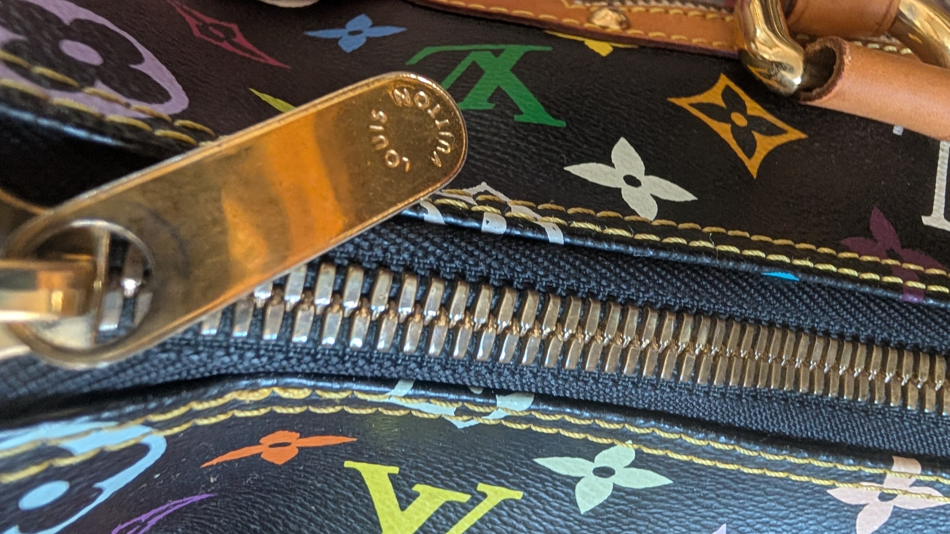 zip Pre-Owned Louis Vuitton x Takashi Murakami Rita  Multicolore Monogram Black