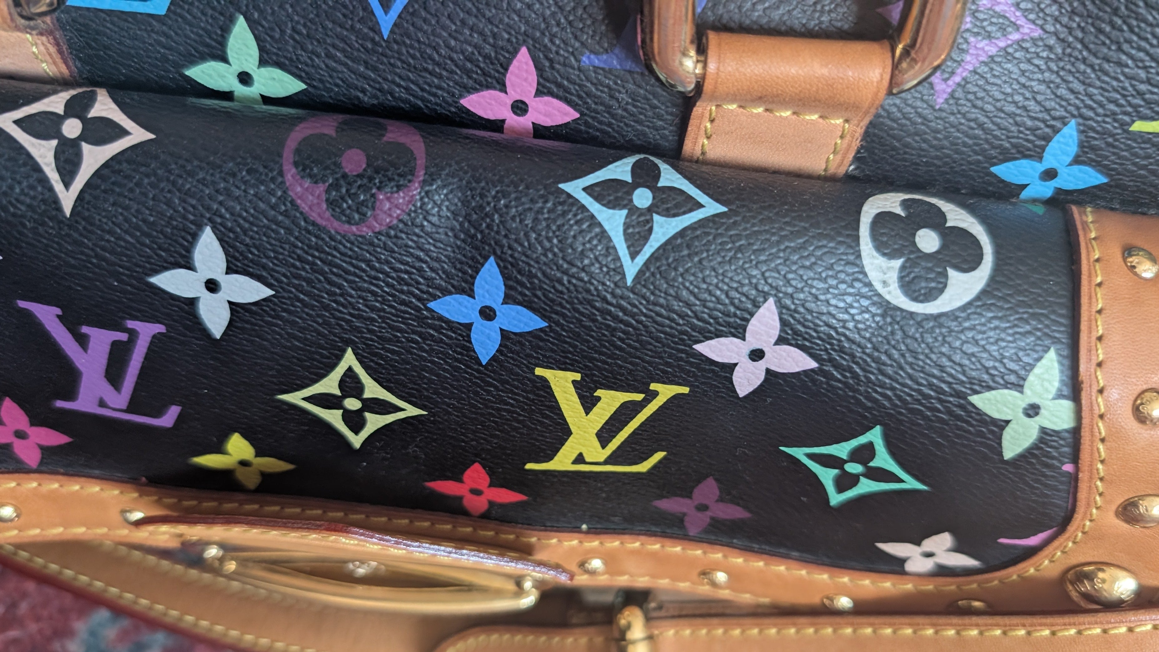 canvas Pre-Owned Louis Vuitton x Takashi Murakami Rita  Multicolore Monogram Black