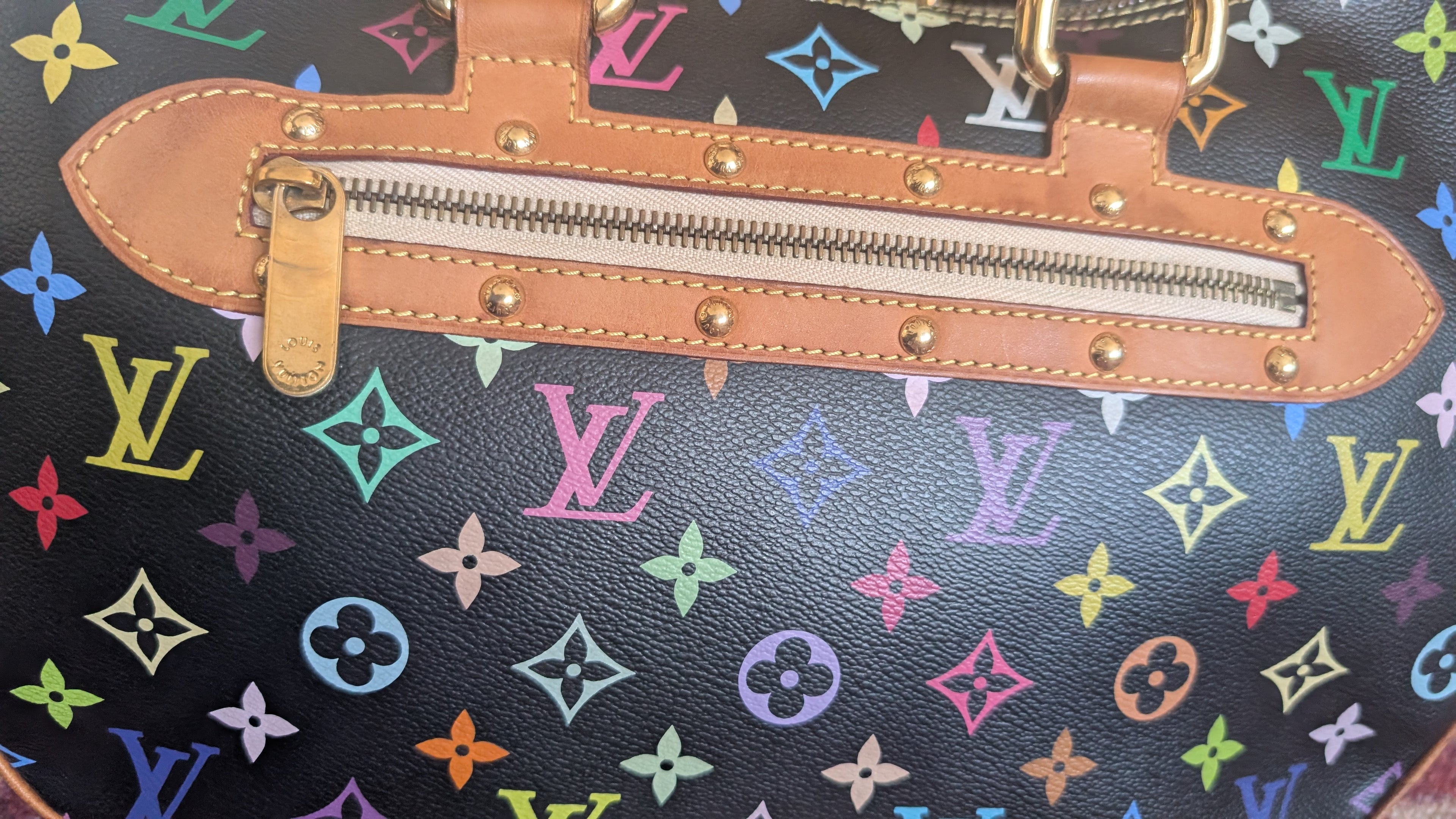 back Pre-Owned Louis Vuitton x Takashi Murakami Rita  Multicolore Monogram Black