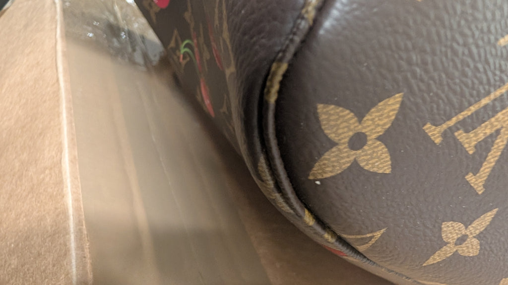 edge condition Pre-Owned Louis Vuitton x Takashi Murakami Cherry Neverfull MM Tote Bag with Pouch