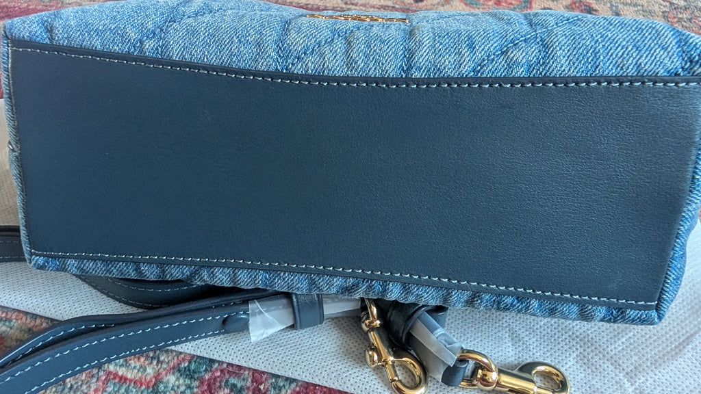 bottom vPre-Owned Coach Quilted Denim Convertible Shoulder Bag 