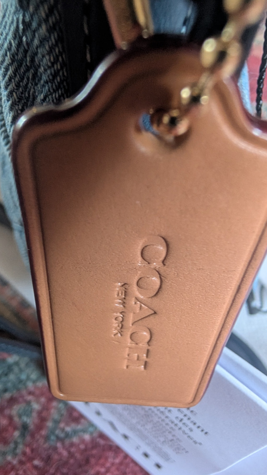 coach tag Pre-Owned Coach Quilted Denim Convertible Shoulder Bag 