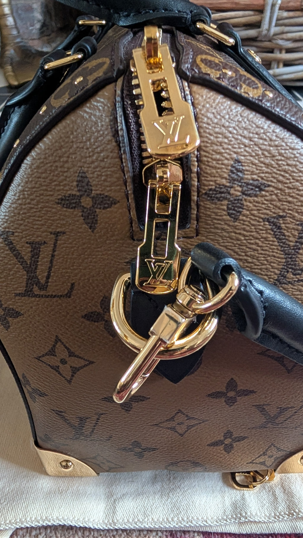zip and clip Pre-Owned Louis Vuitton Speedy Trunk 25 Monogram