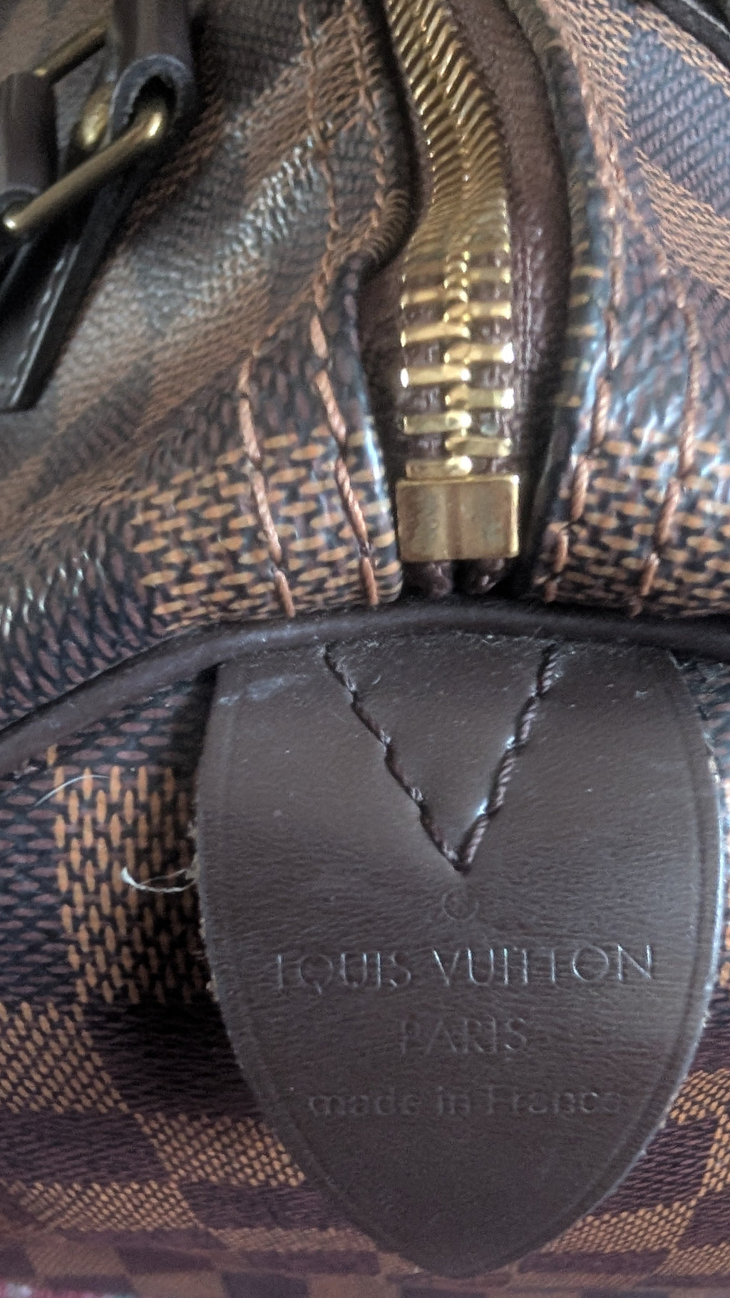 louis vuitton logo Pre-Owned Louis Vuitton Speedy 30 Damier Ebene