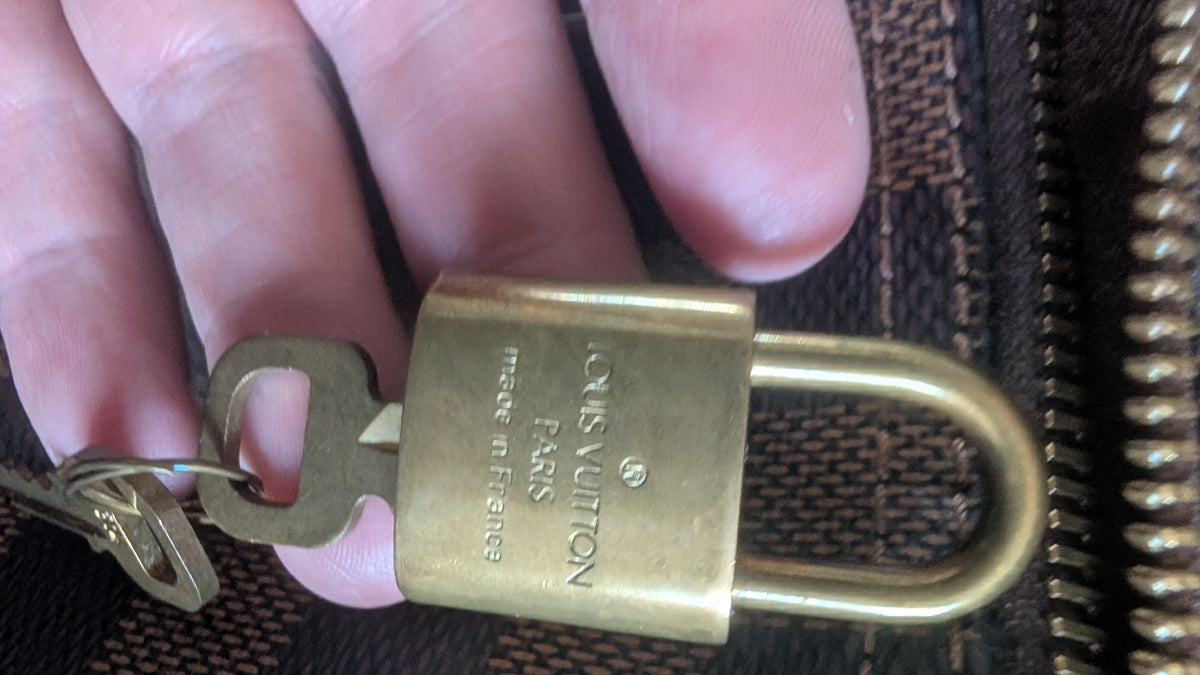 padlock and key Pre-Owned Louis Vuitton Speedy 30 Damier Ebene