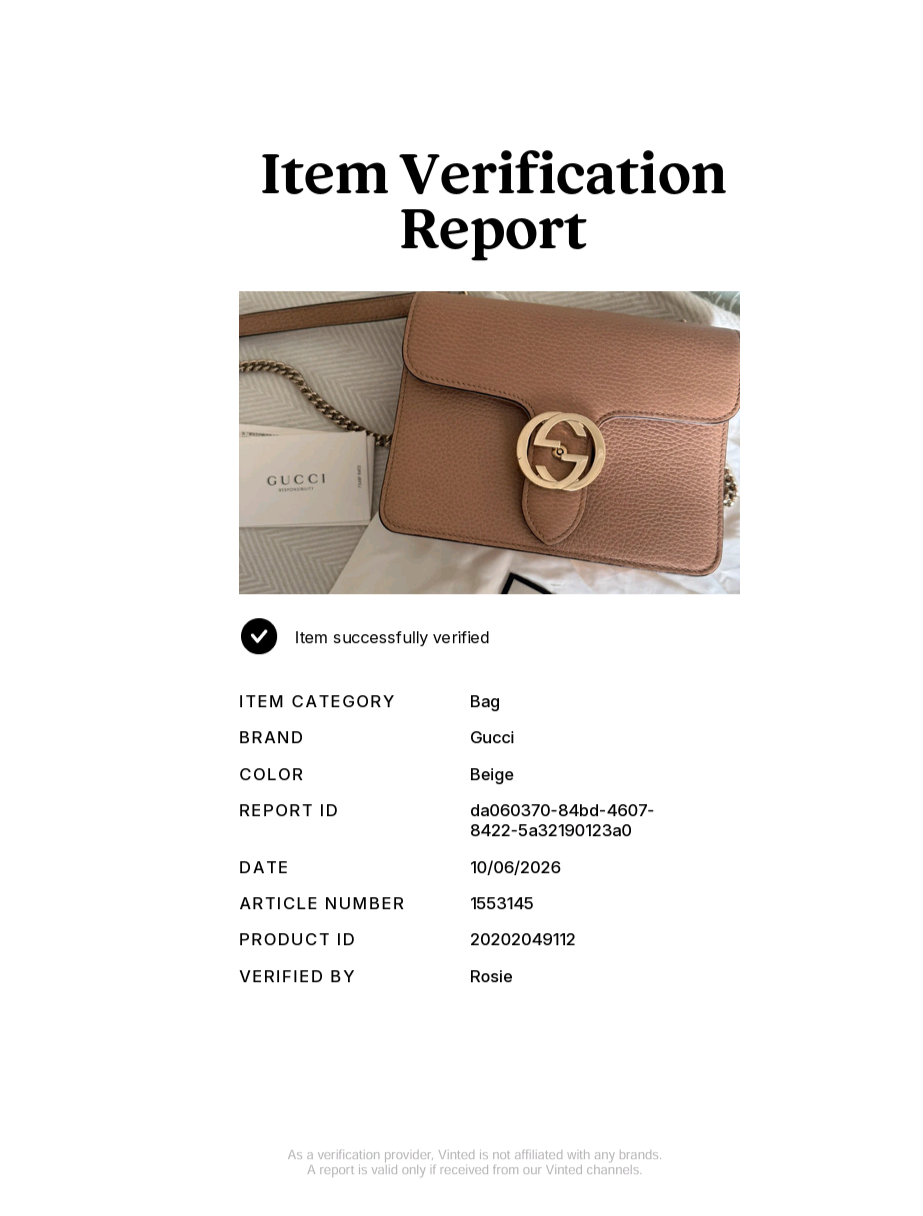 Certificate of authenticity Pre-owned Beige Gucci Interlocking GG handbag