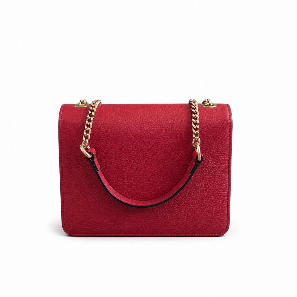 back Pre-Owned Red Gucci GG Interlocking Crossbody Bag