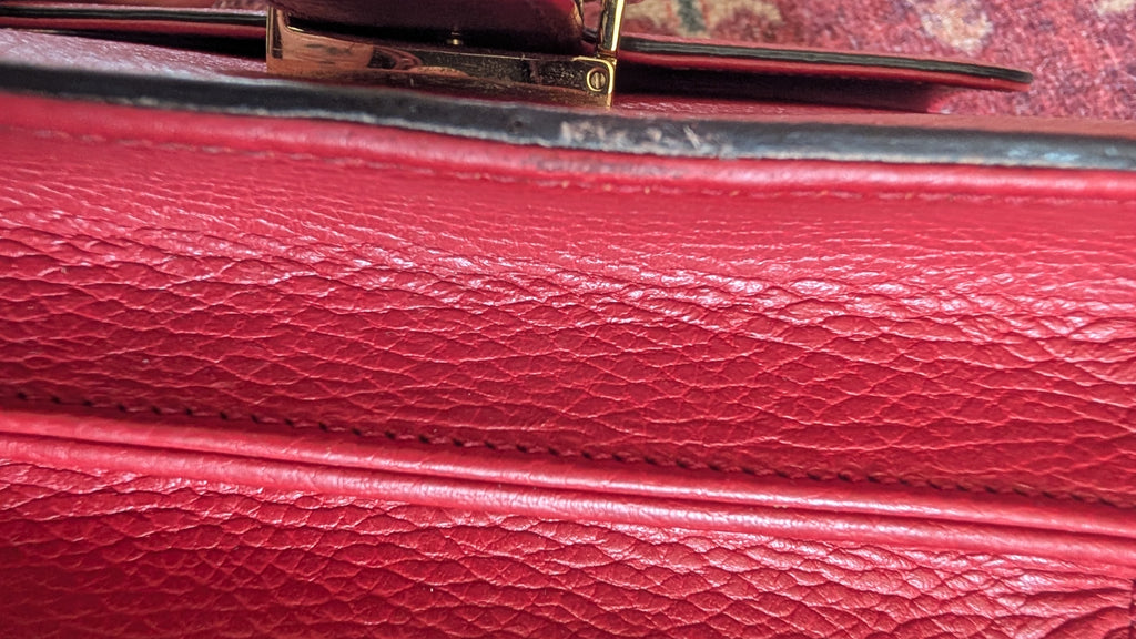 leather Pre-Owned Red Gucci GG Interlocking Crossbody Bag