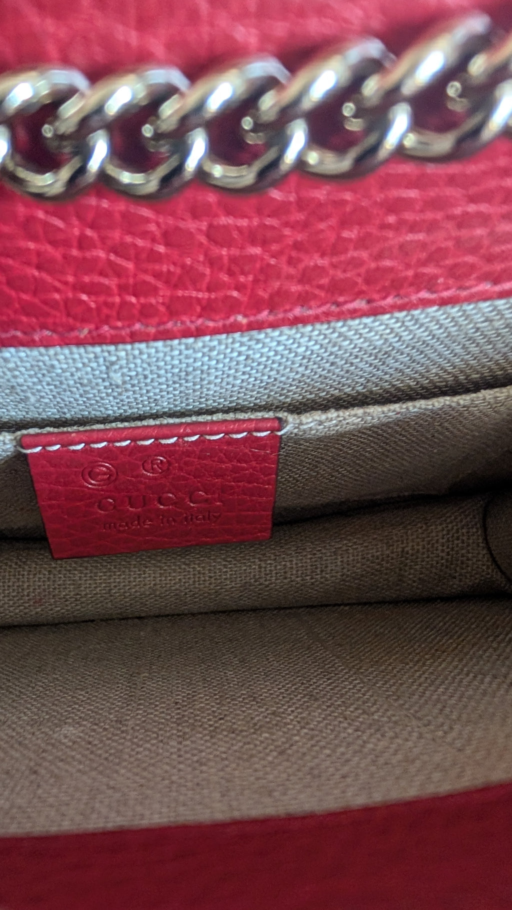 logo  Pre-Owned Red Gucci GG Interlocking Crossbody Bag