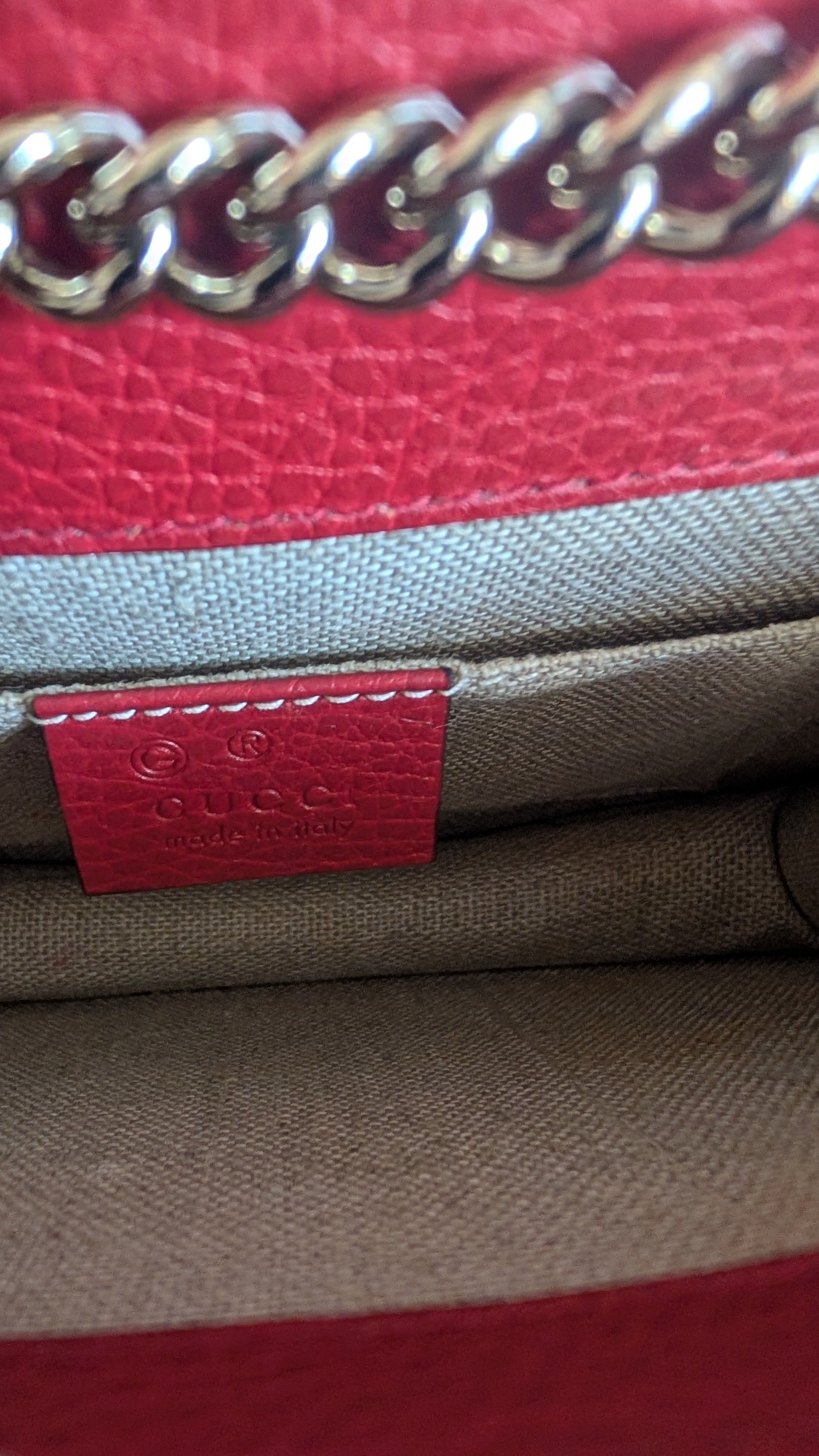 logo  Pre-Owned Red Gucci GG Interlocking Crossbody Bag